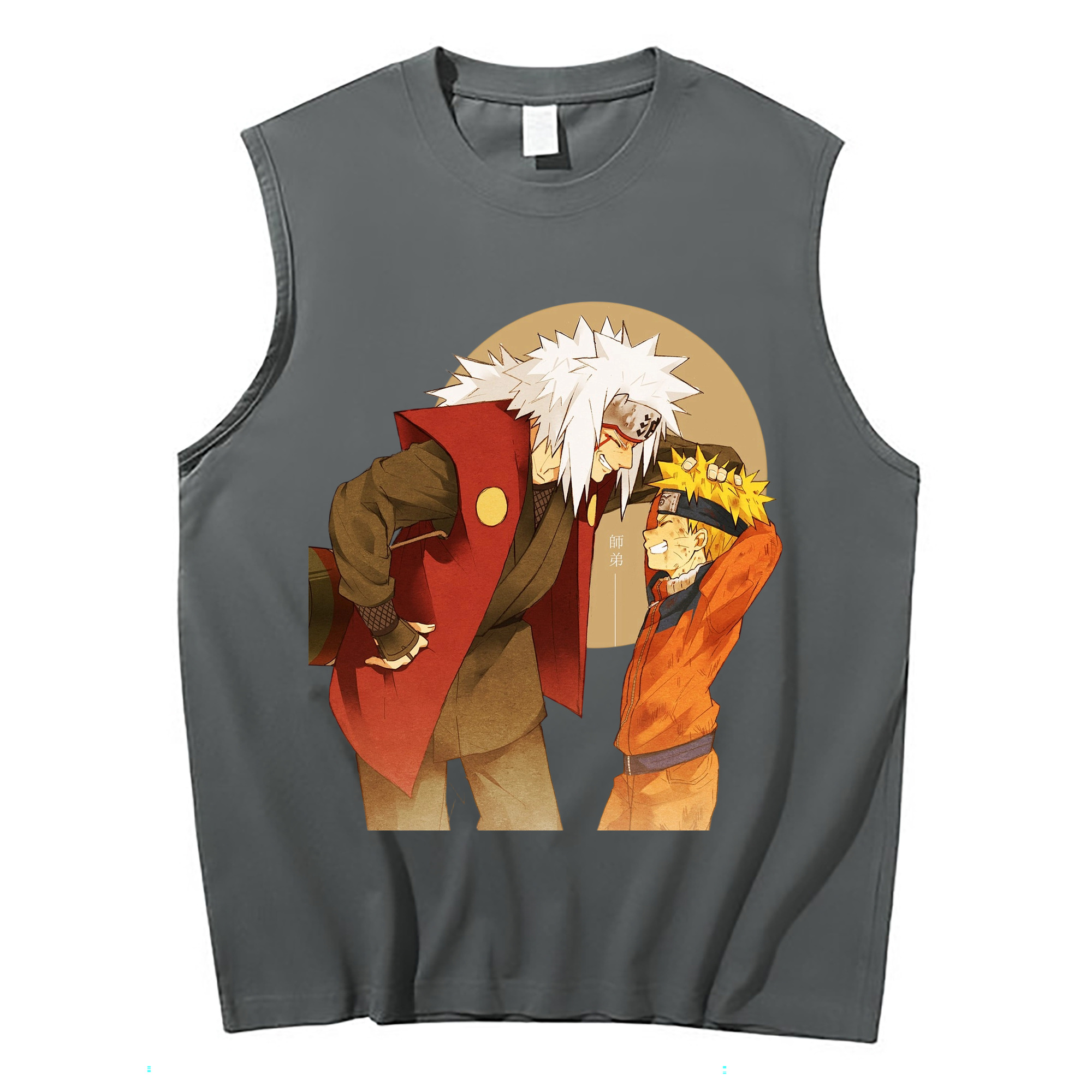 （画像用） NARUTO -ナルト- 自来也（じらいや） Jiraiya コットン100％タンクトップ（フロントプリント）